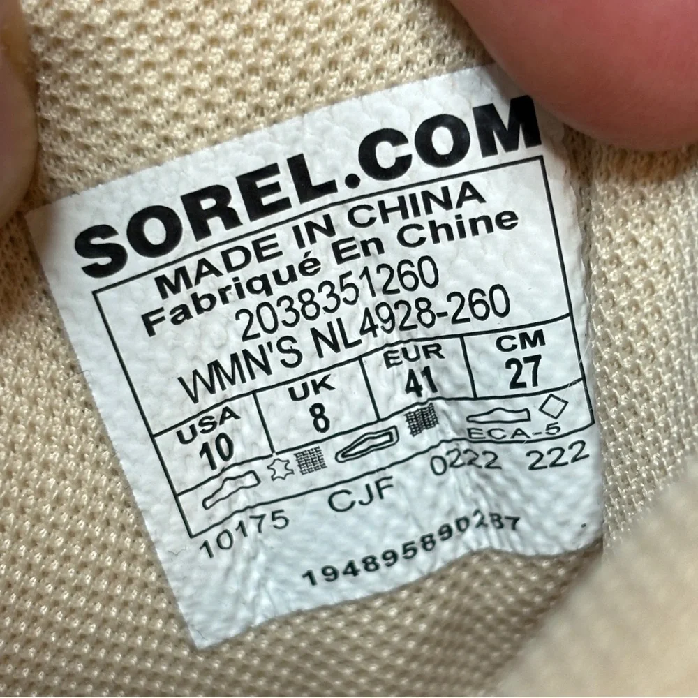 Sorel Out N About Suede Sport Wedge Booties in Cream Tan Nova Sand Canoe Size 10